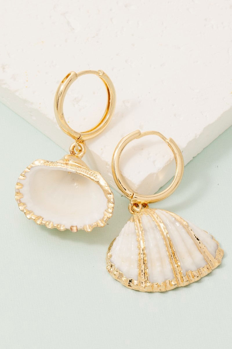Clam Shell Hoop Earrings