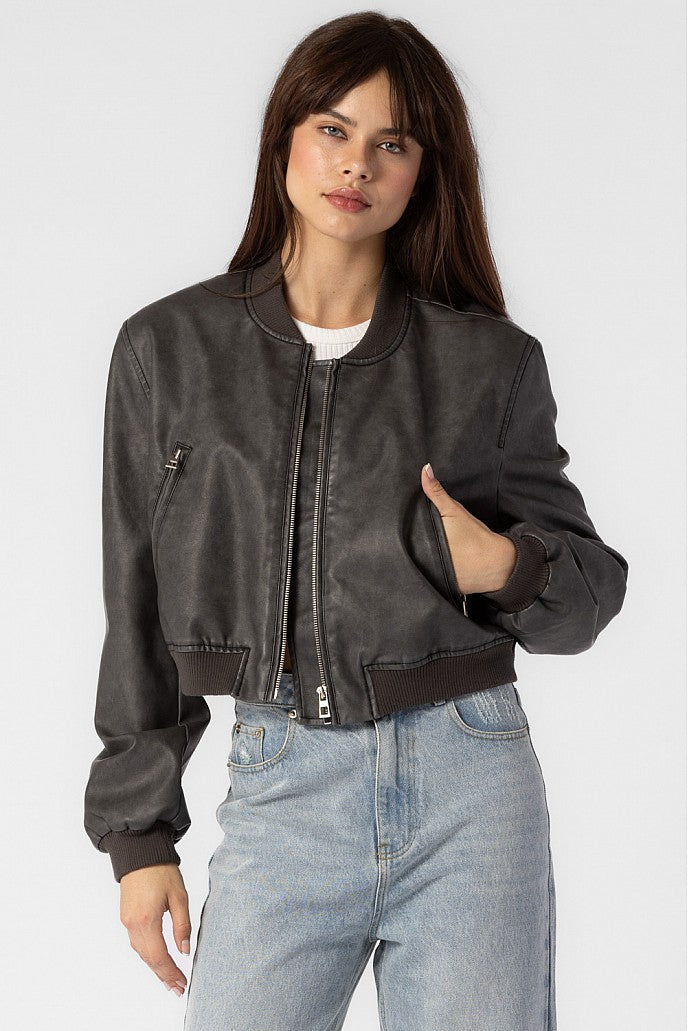 Vintage Faux Leather Bomber Jacket – Ooh La Luxe