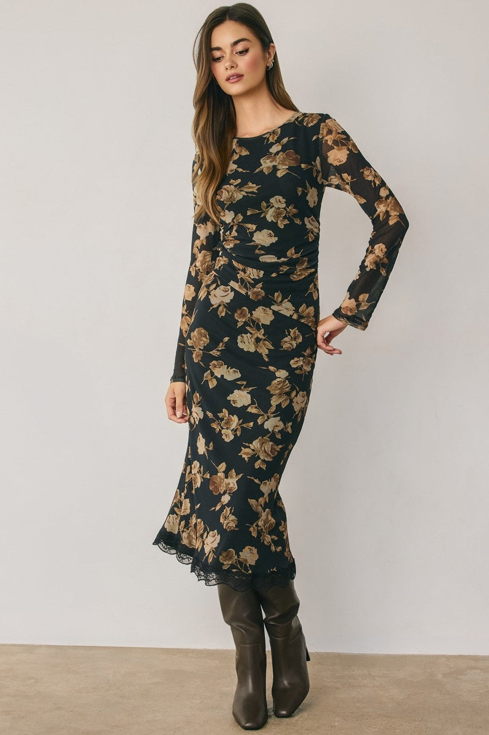 Midnight Rose Midi Skirt