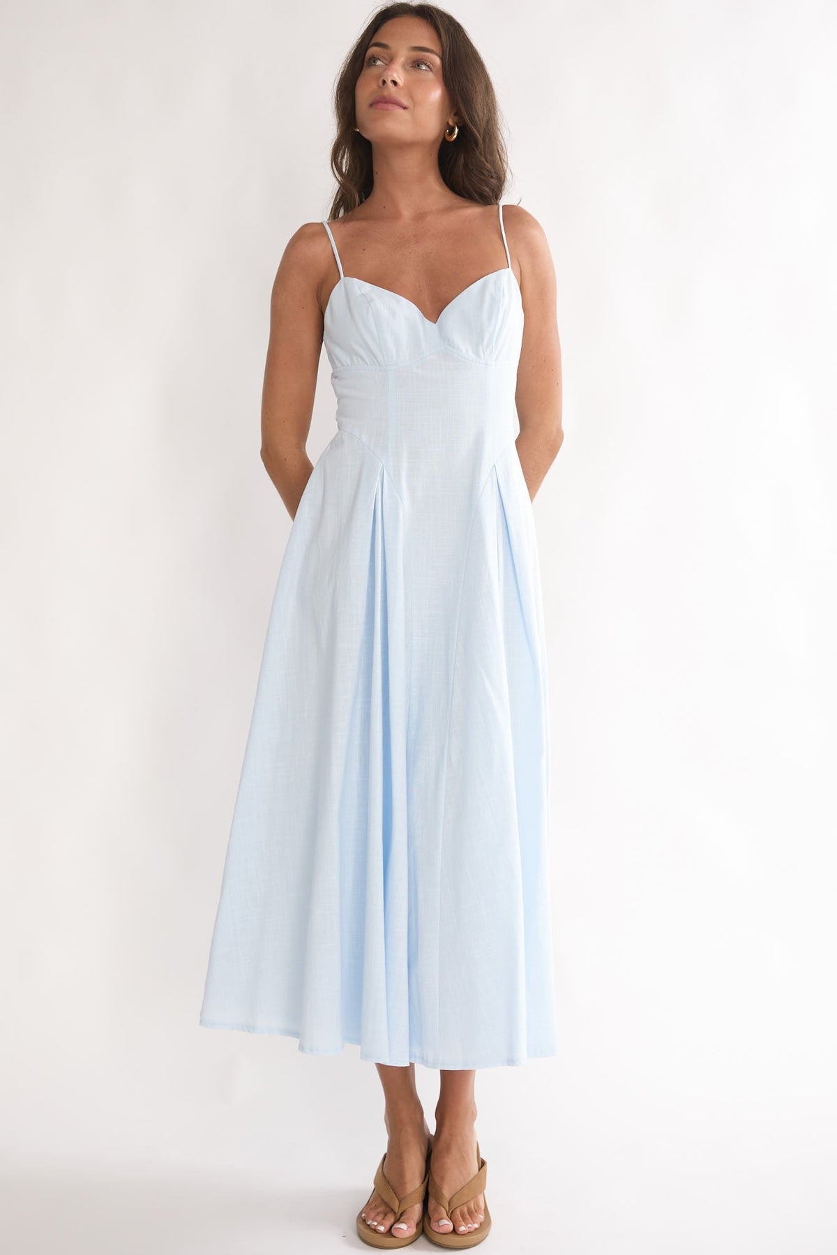 online dress boutiques Nothing But The Best Blue Maxi Shop the Mint Ruffled cap sleeves Online Women's Dress Boutique |