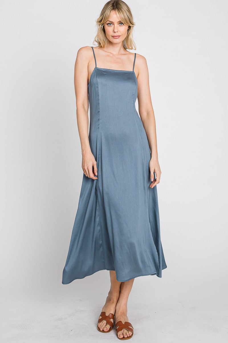 Satin Flare Cami Dress – Ooh La Luxe
