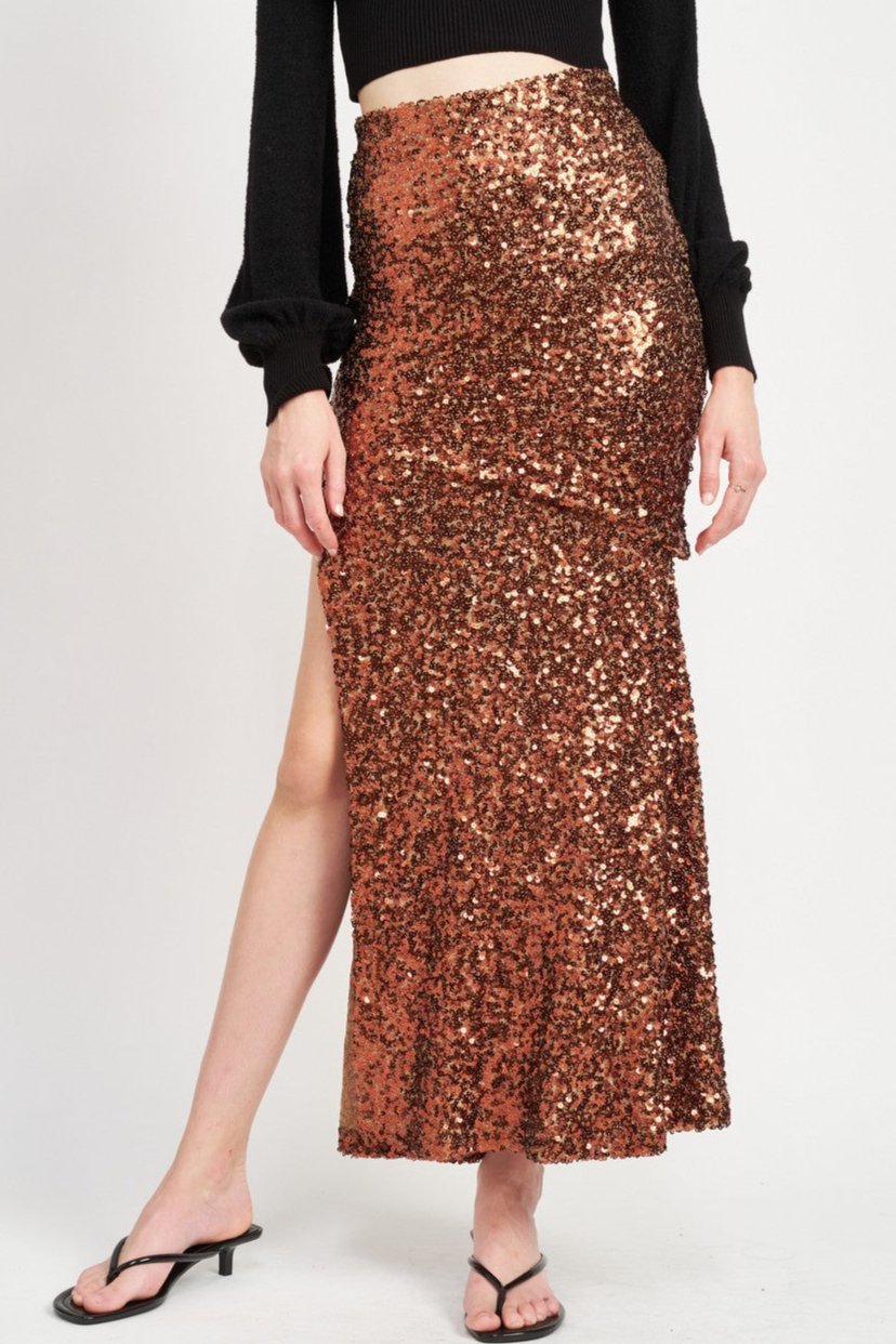 It's A Party Sequin Maxi Skirt