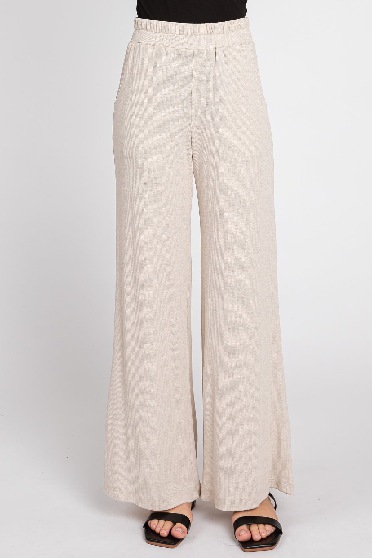 Women's Luxe Wide Leg Sweater Pant - Oatmeal