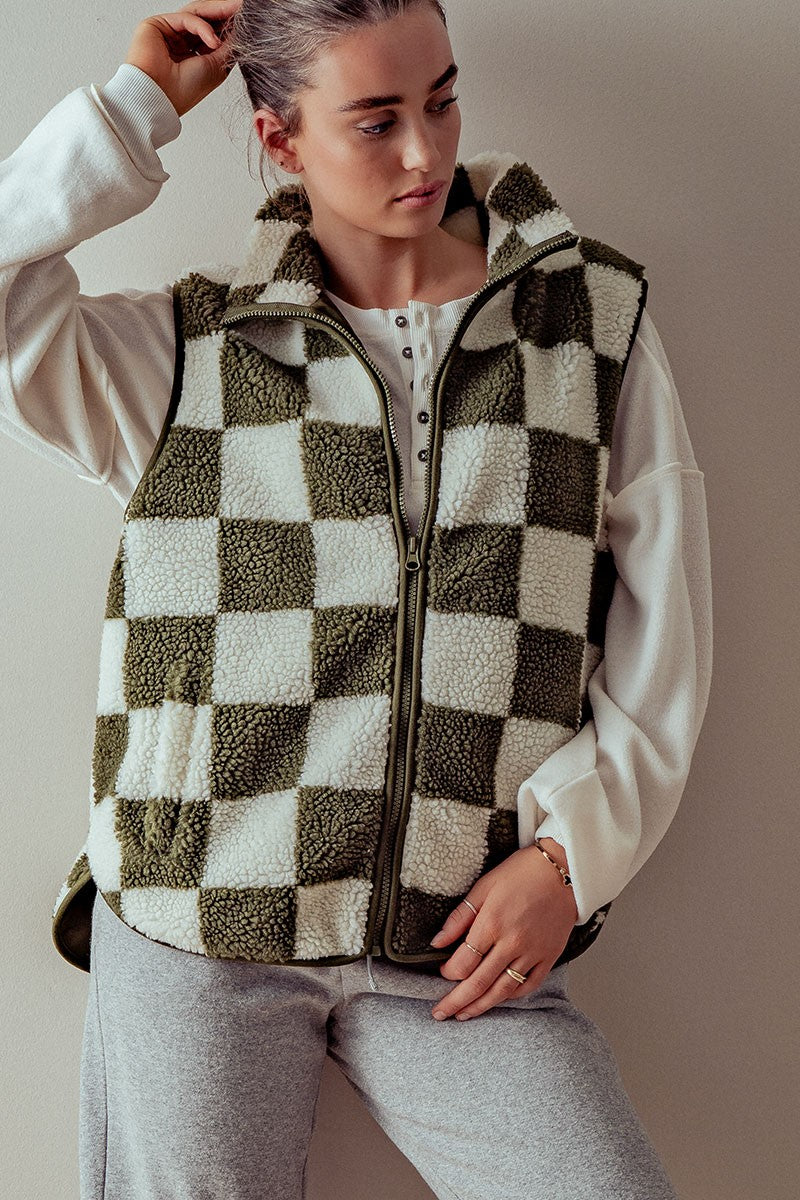 Checkered Cozy Vest