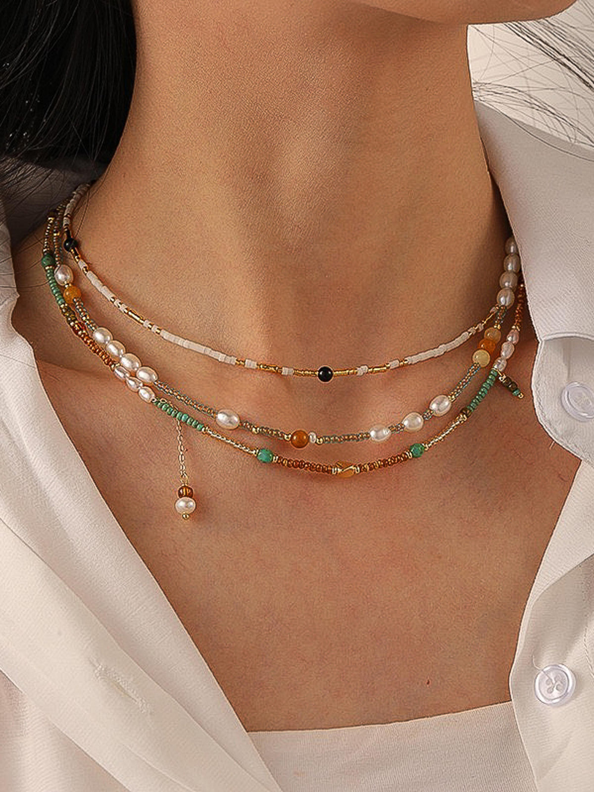 Bohemian Turquoise Beaded Necklace