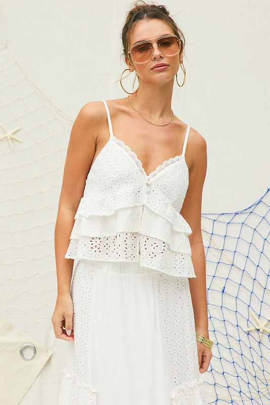 Perri Eyelet Cami Top