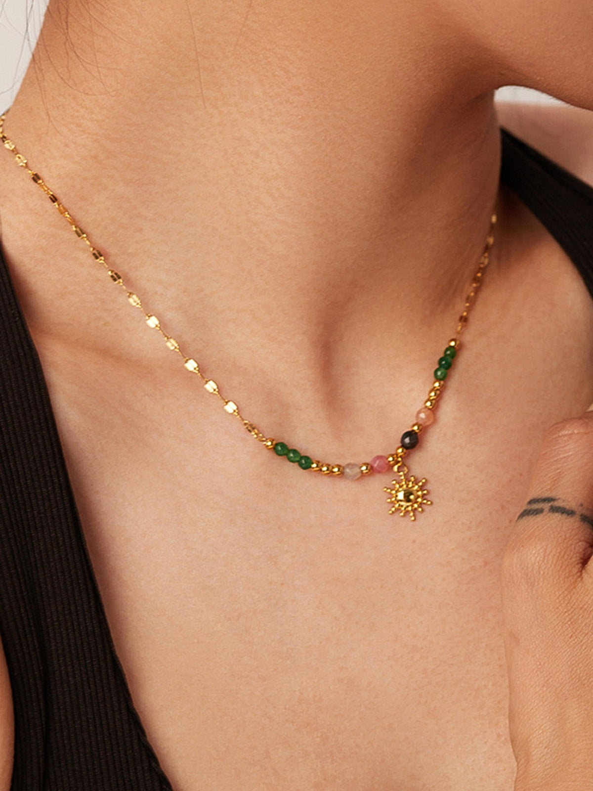 Sun Beaded Necklace