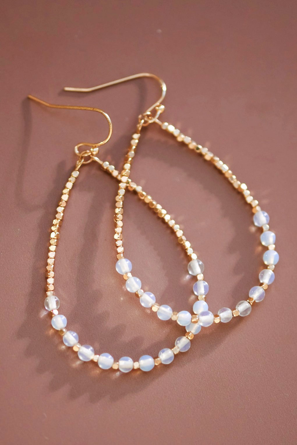 Opal Stone Teardrop Earrings