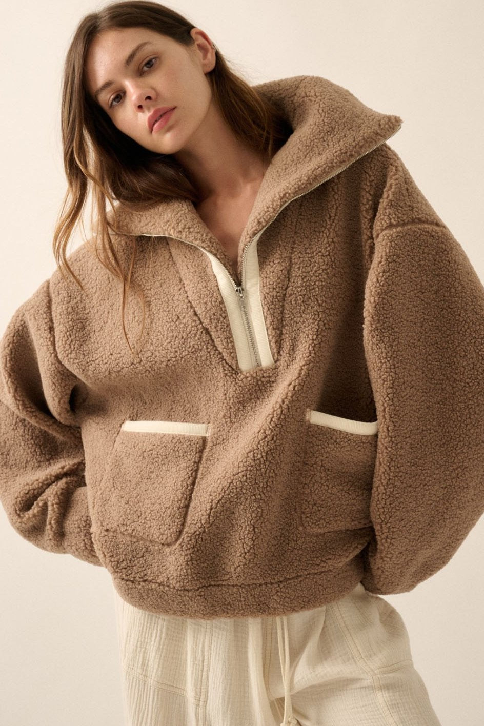 Sherpa Fleece Half-Zip Pullover