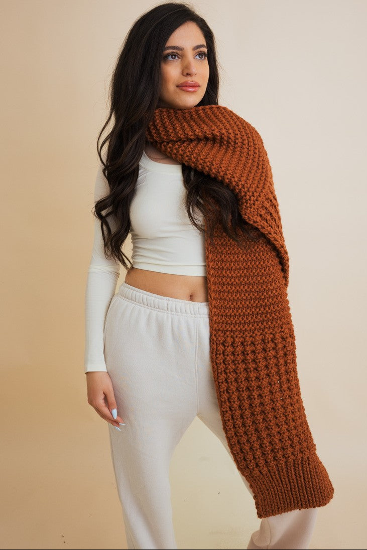 Cozy Waffle Knit Scarf