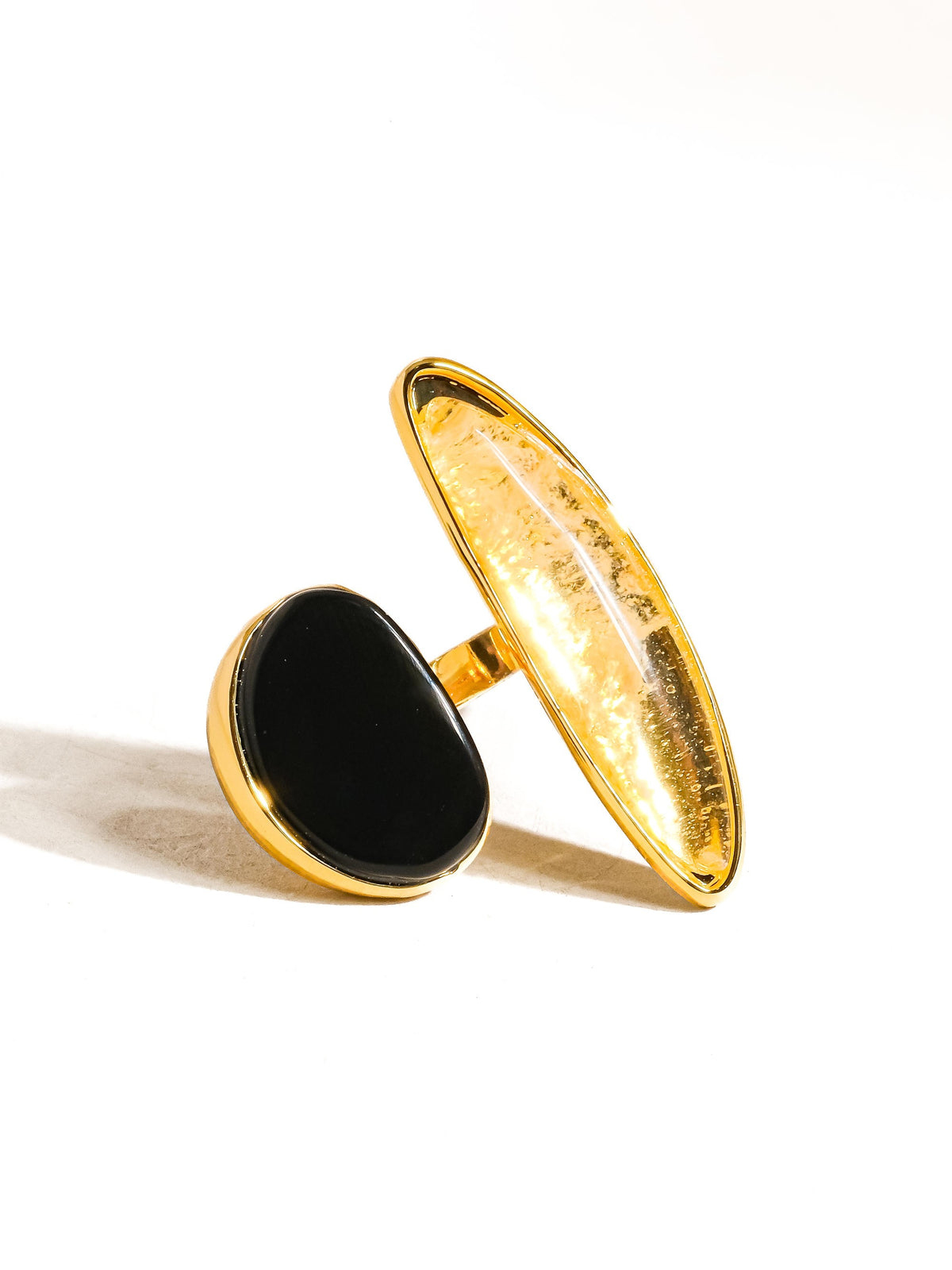 Vintage Black Agate Stone Ring