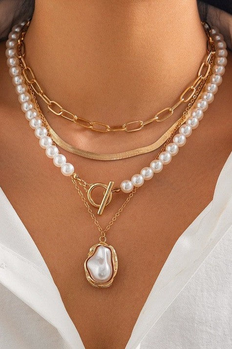 Pearla Charm Layered Necklace