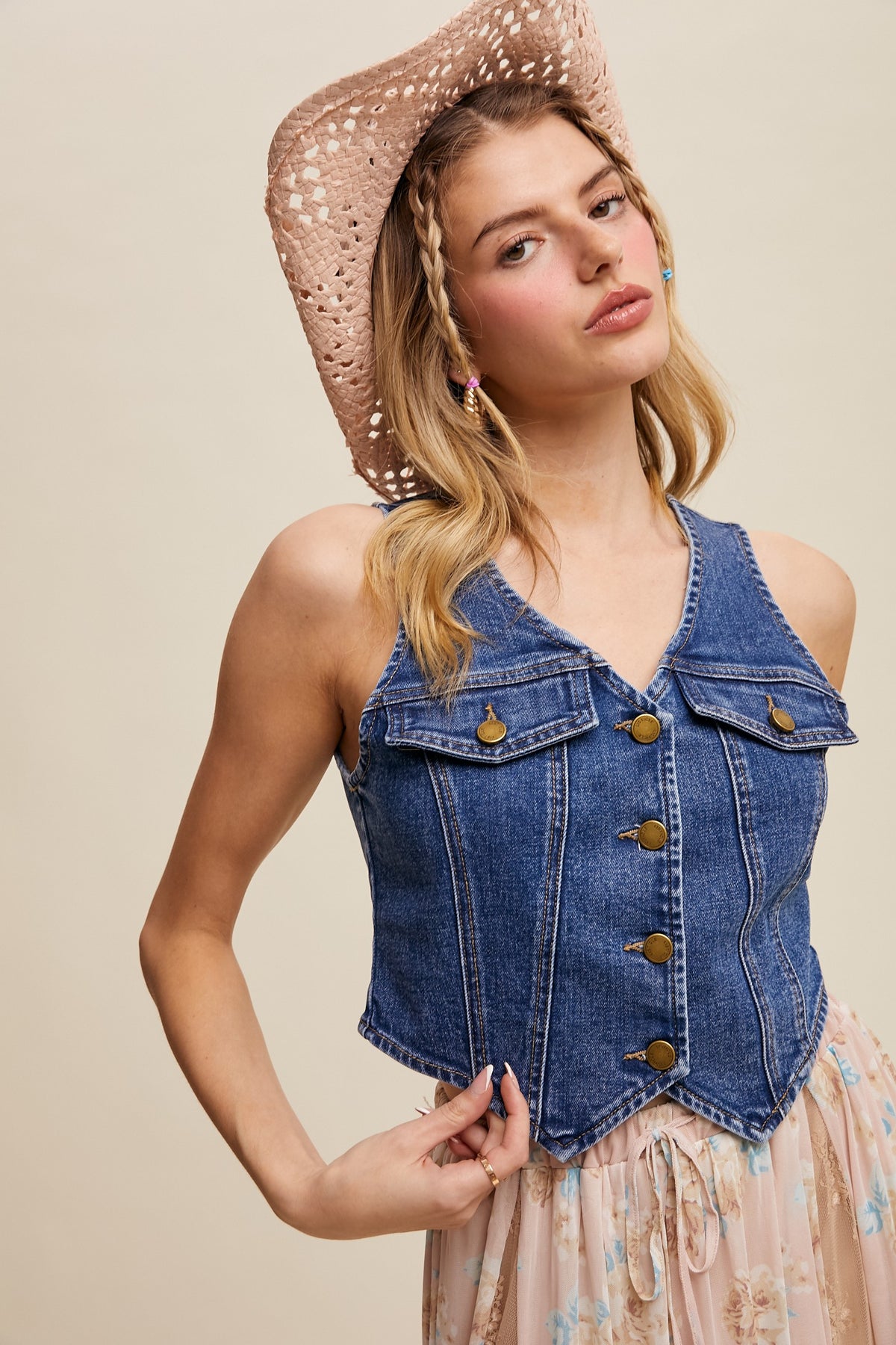 Daisy Denim Vest