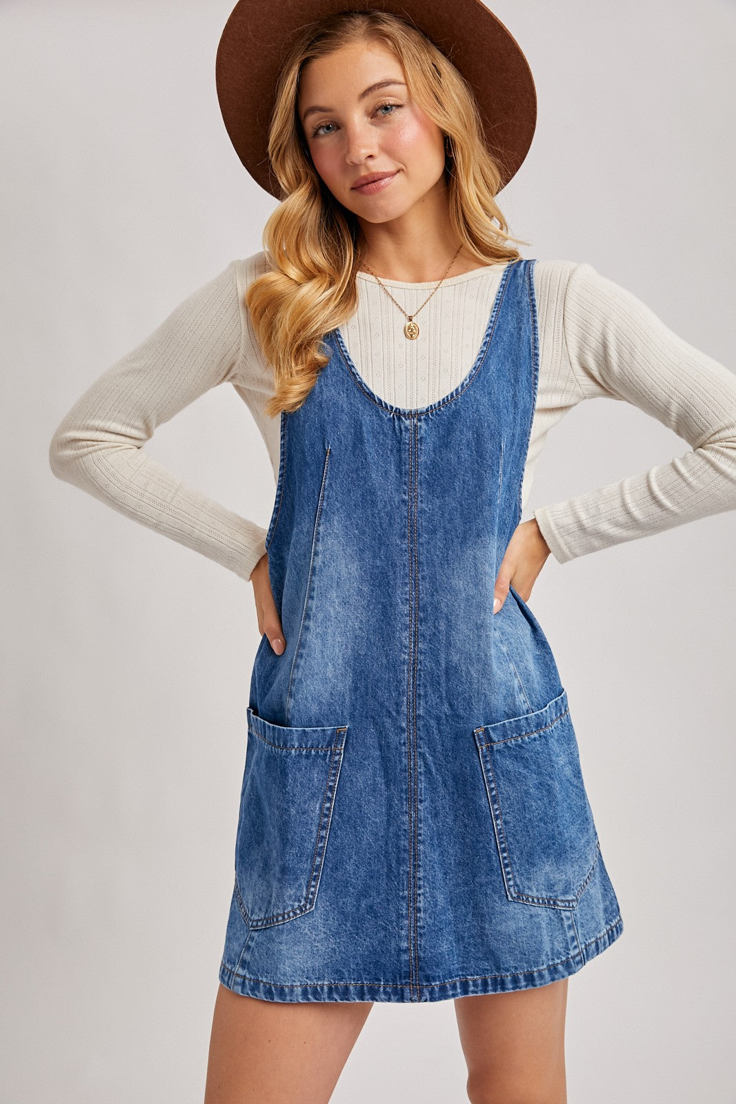 Lucile Denim Overall Dress