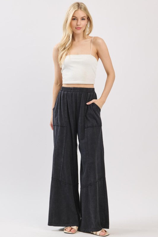 Mabel Mineral Wash Wide Leg Pants
