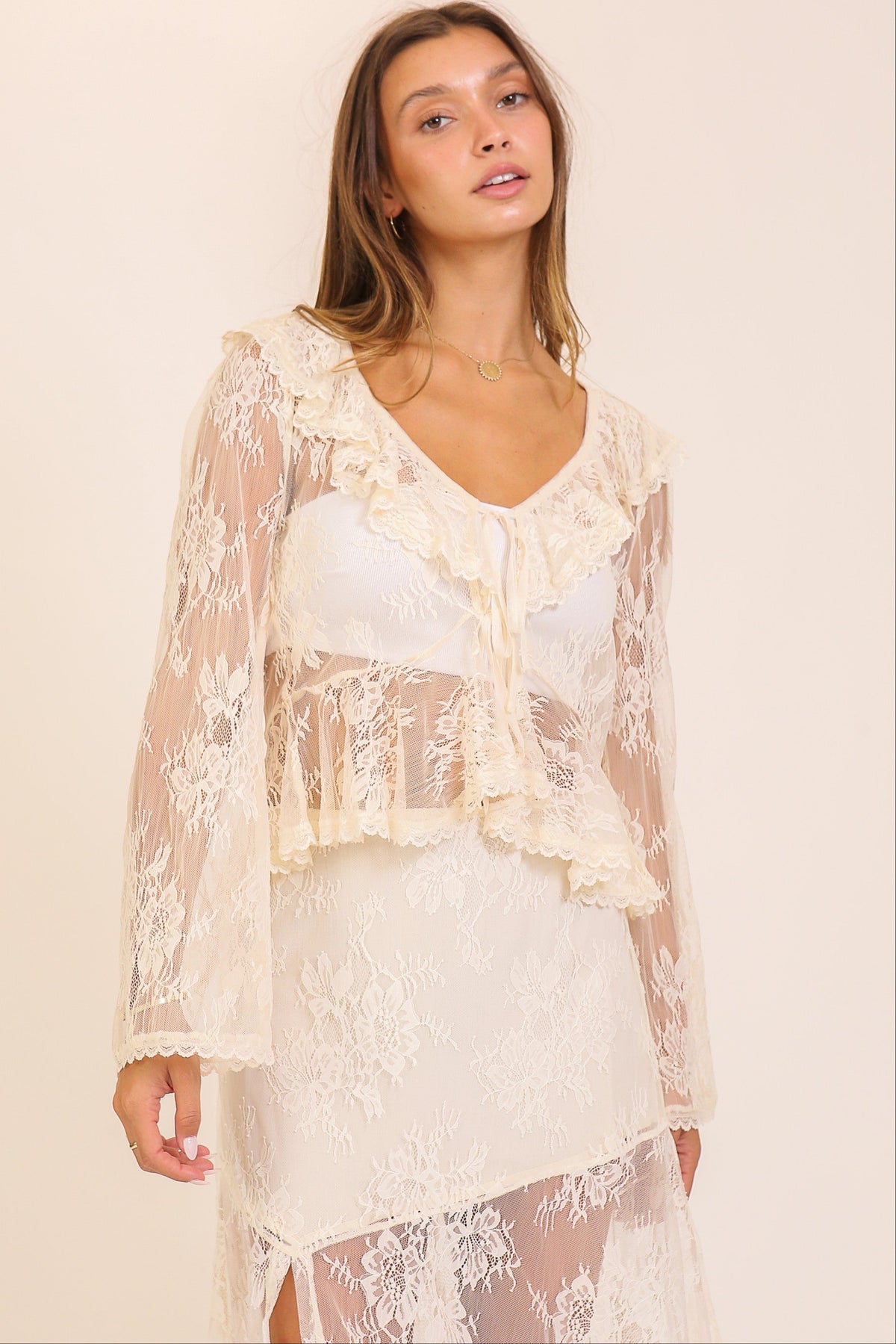 Romantic Ruffle Lace Blouse