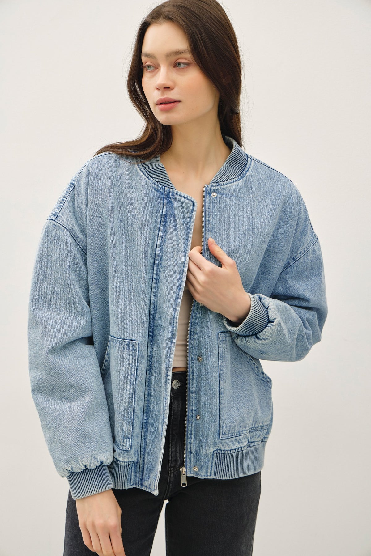 Mattie Denim Bomber Jacket