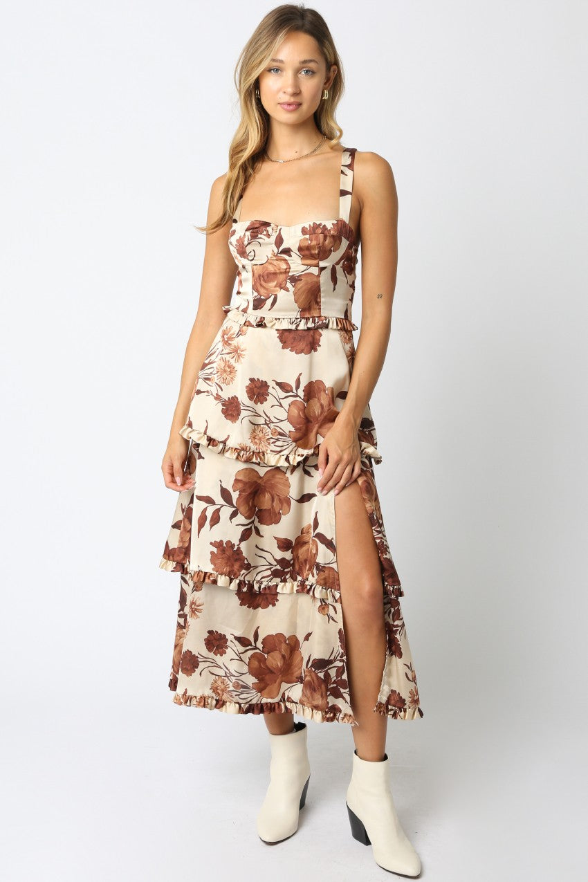 Tia Ruffle Midi Dress