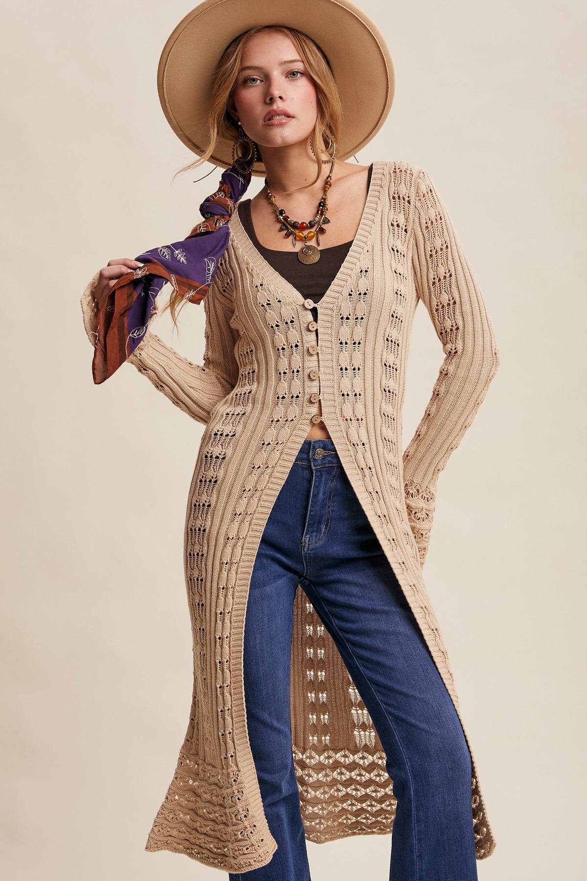 Crochet Longline Cardigan