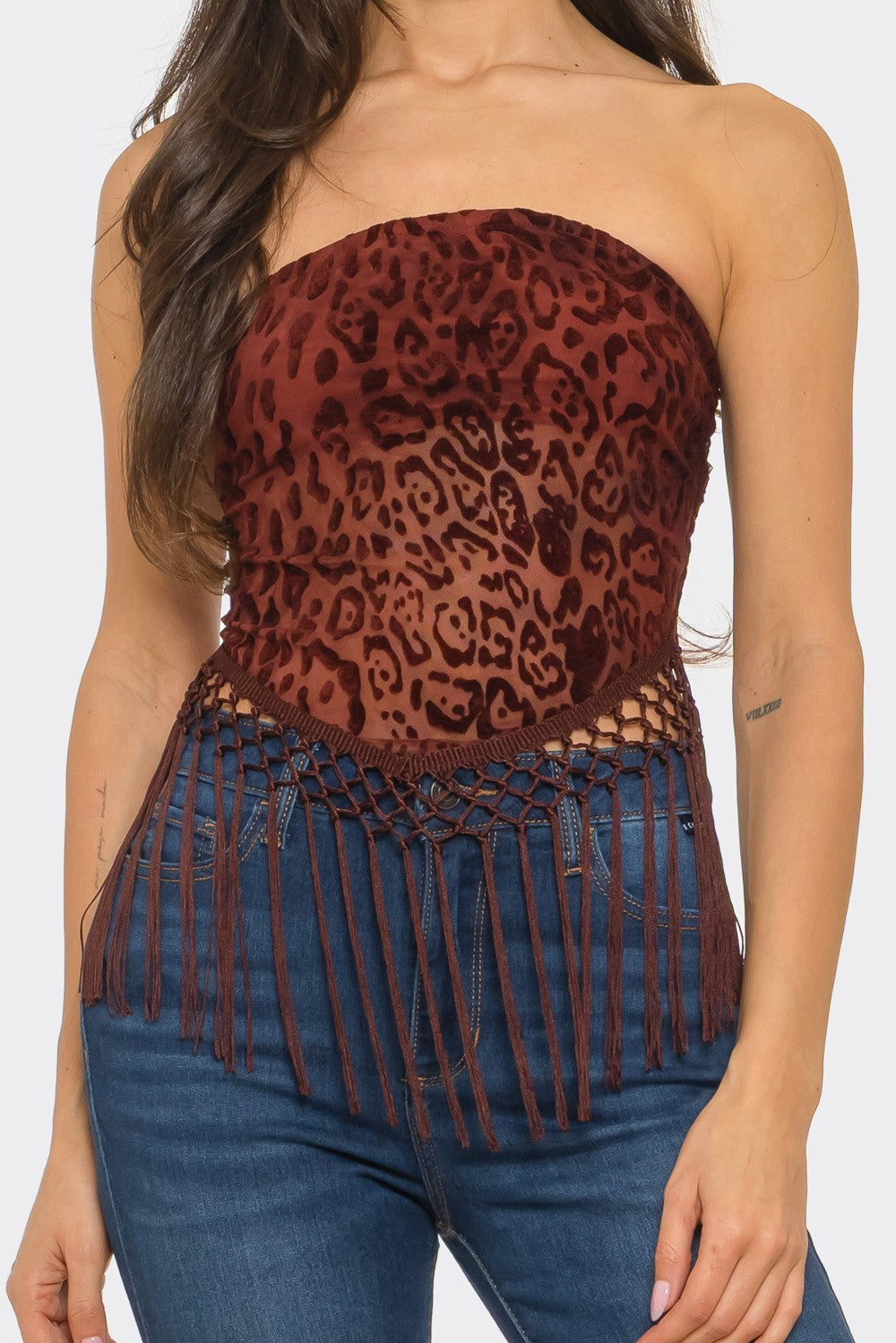 Leopard Tassel Bandana Top