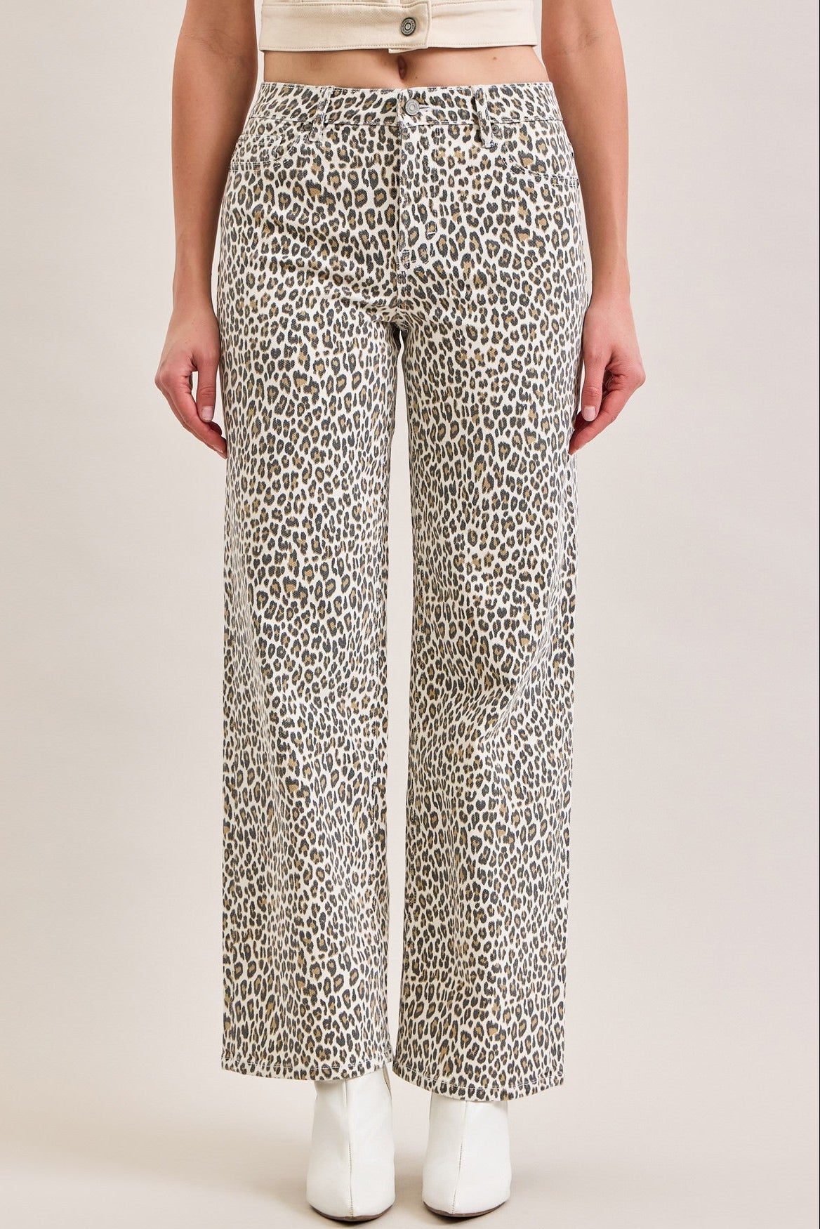 White Cheetah High Rise Jean