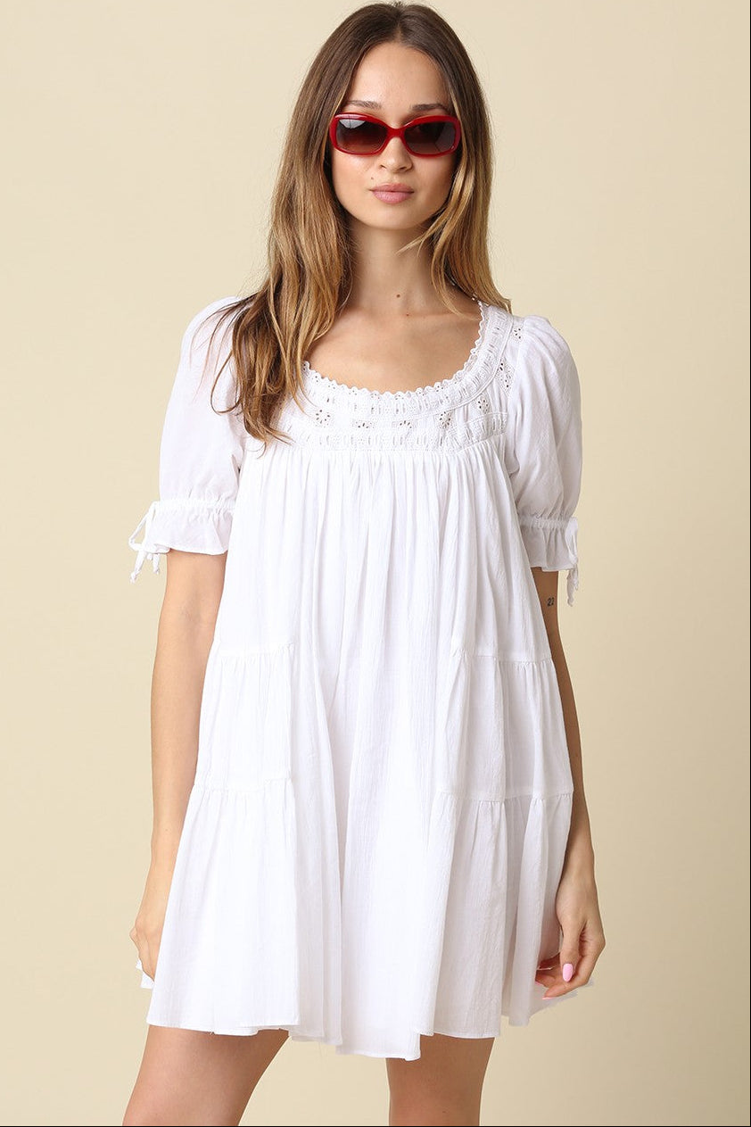 Shea Lace Cotton Mini Dress Ooh La Luxe Shea Lace Cotton Mini Dress Ooh La Luxe