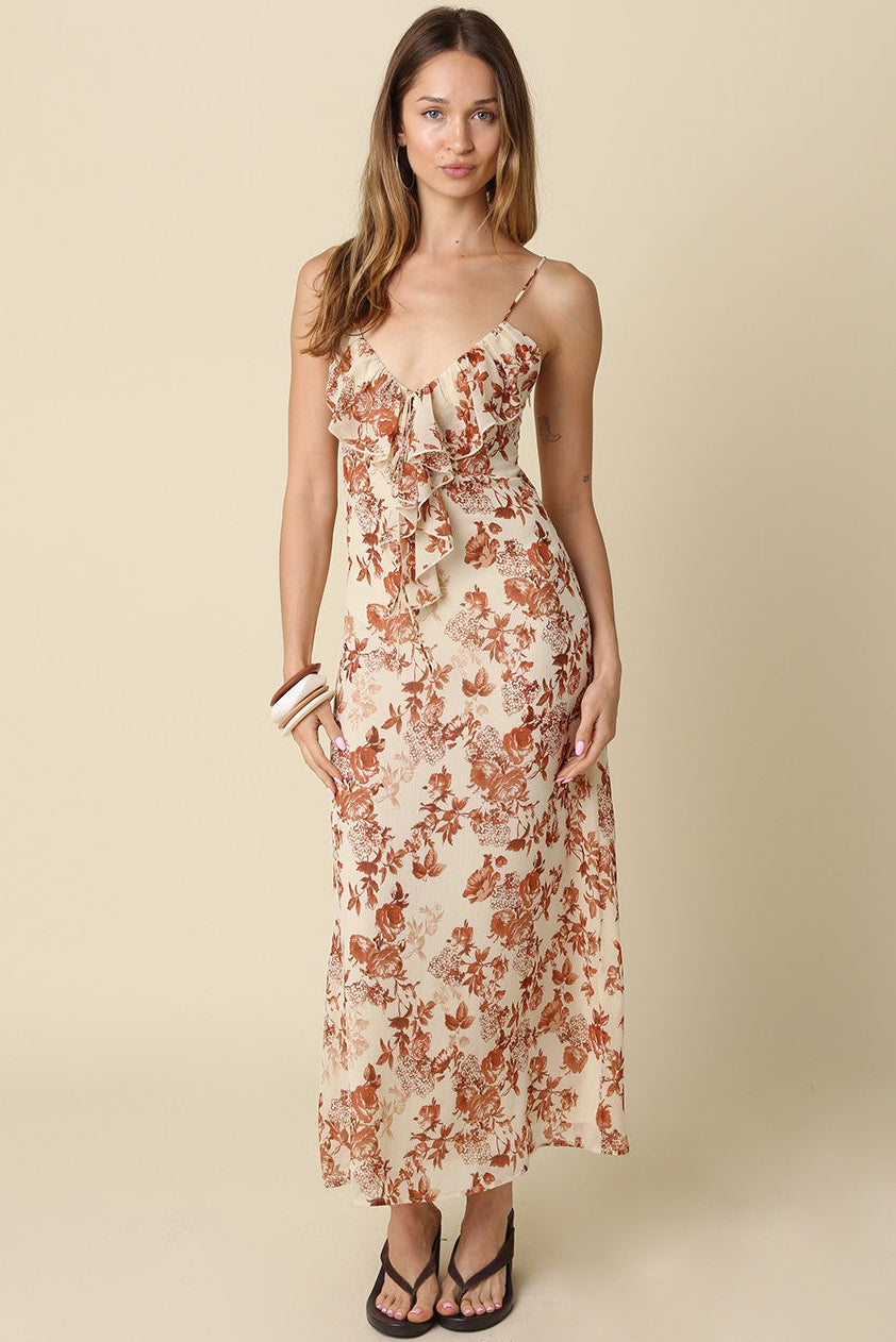 Susan Floral Ruffle Maxi