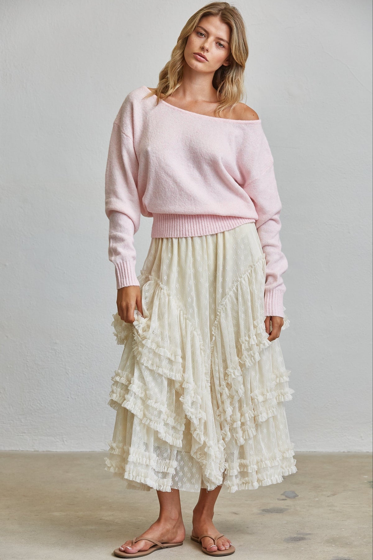 Selma Ruffle Lace Maxi Skirt