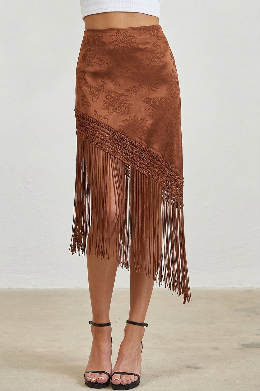 Fallen Fringe Midi Skirt