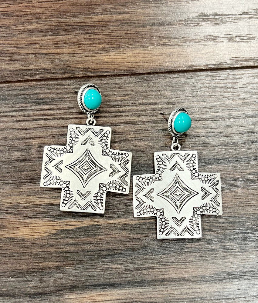 Aztec Post Earrings