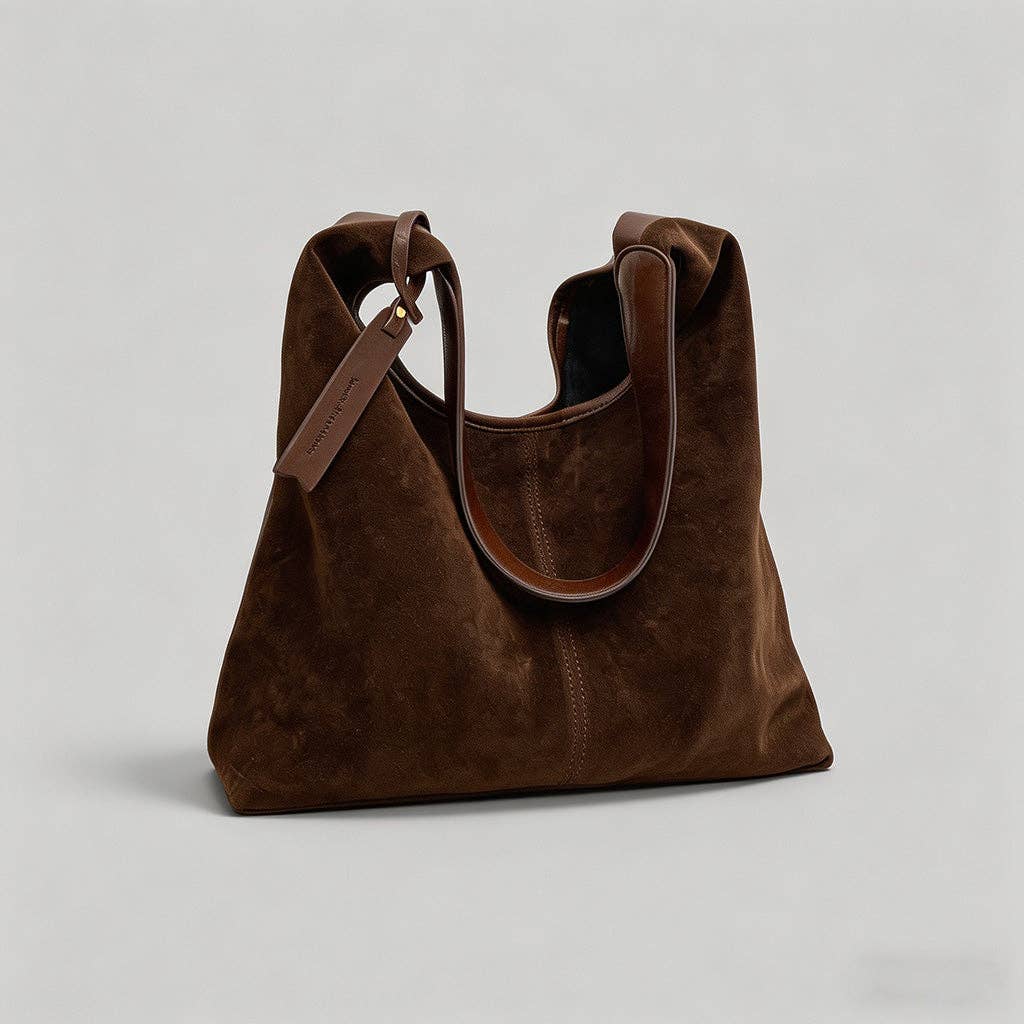 Faux Suede Hobo Shoulder Bag