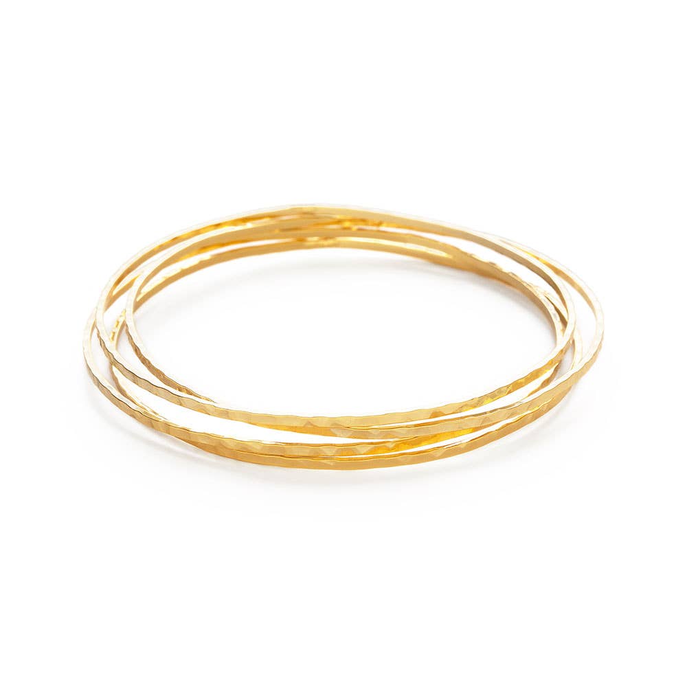 Hammered Bangles Set