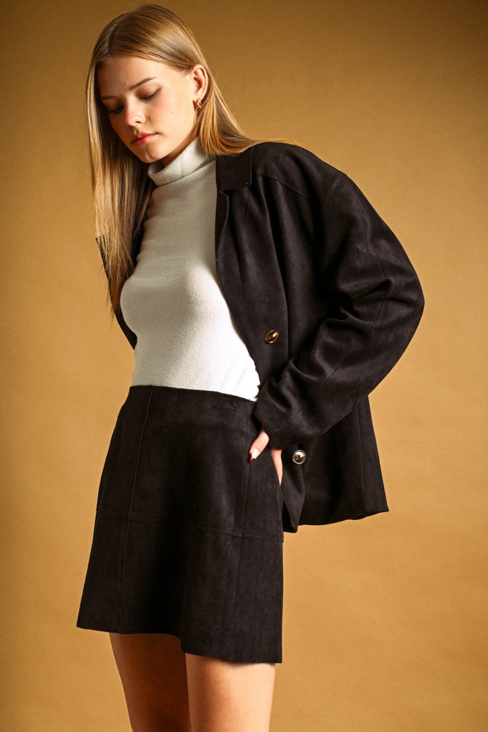 Delaney Faux Suede Mini Skirt