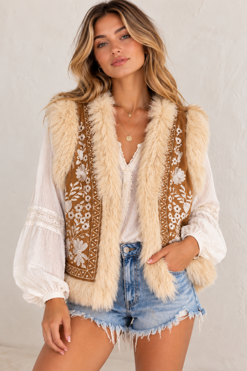 Elodie Faux Suede Vest