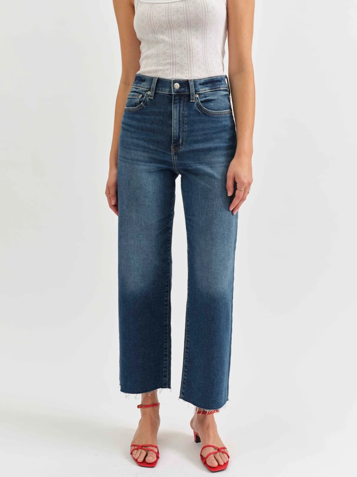 Daze Denim Pleaser High Rise Wide Leg Ankle Jean