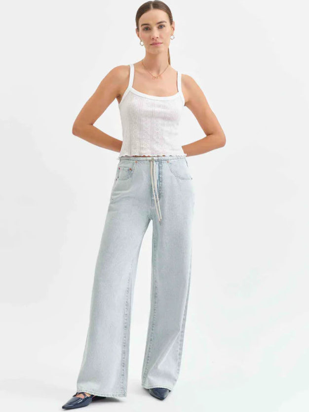 Daze Denim Madison Mid Rise Wide Leg - Baby Talk