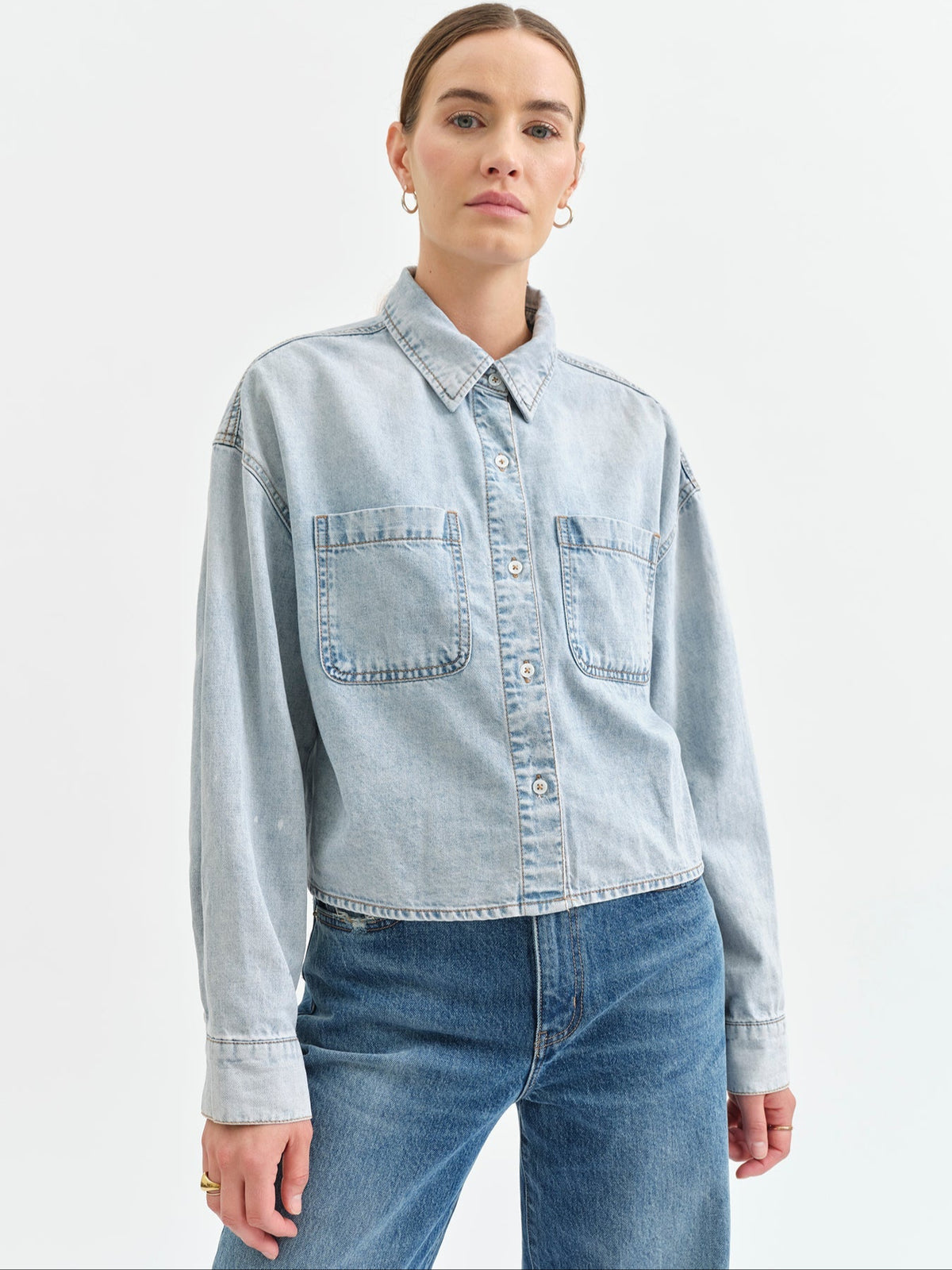 Daze Denim The Editor Cropped Button Up - Call Me