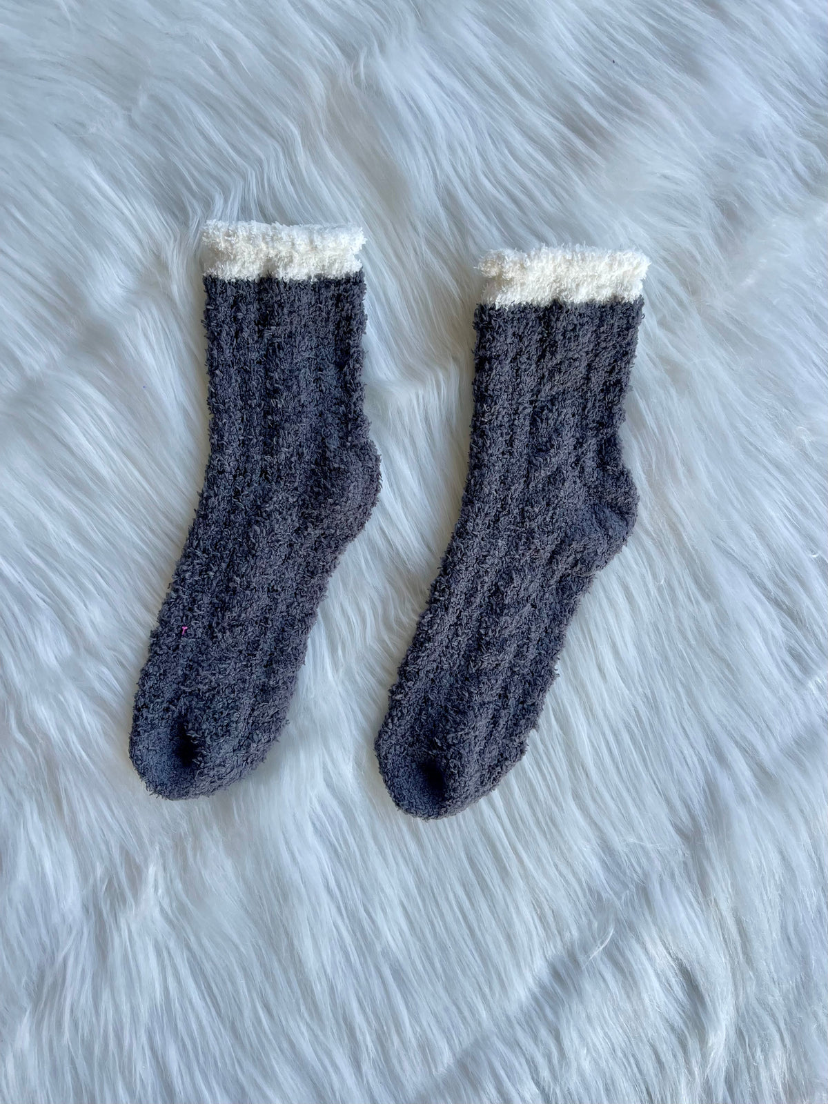 Two Tone Fuzzy Socks