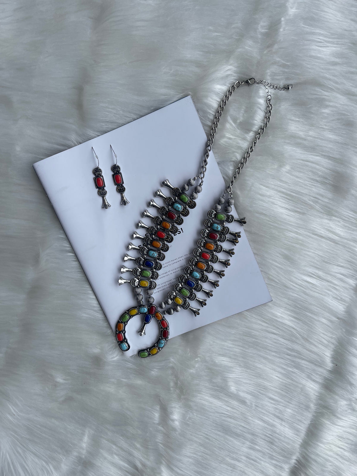 Jewelry, Multicolor Squash Blossom Necklace