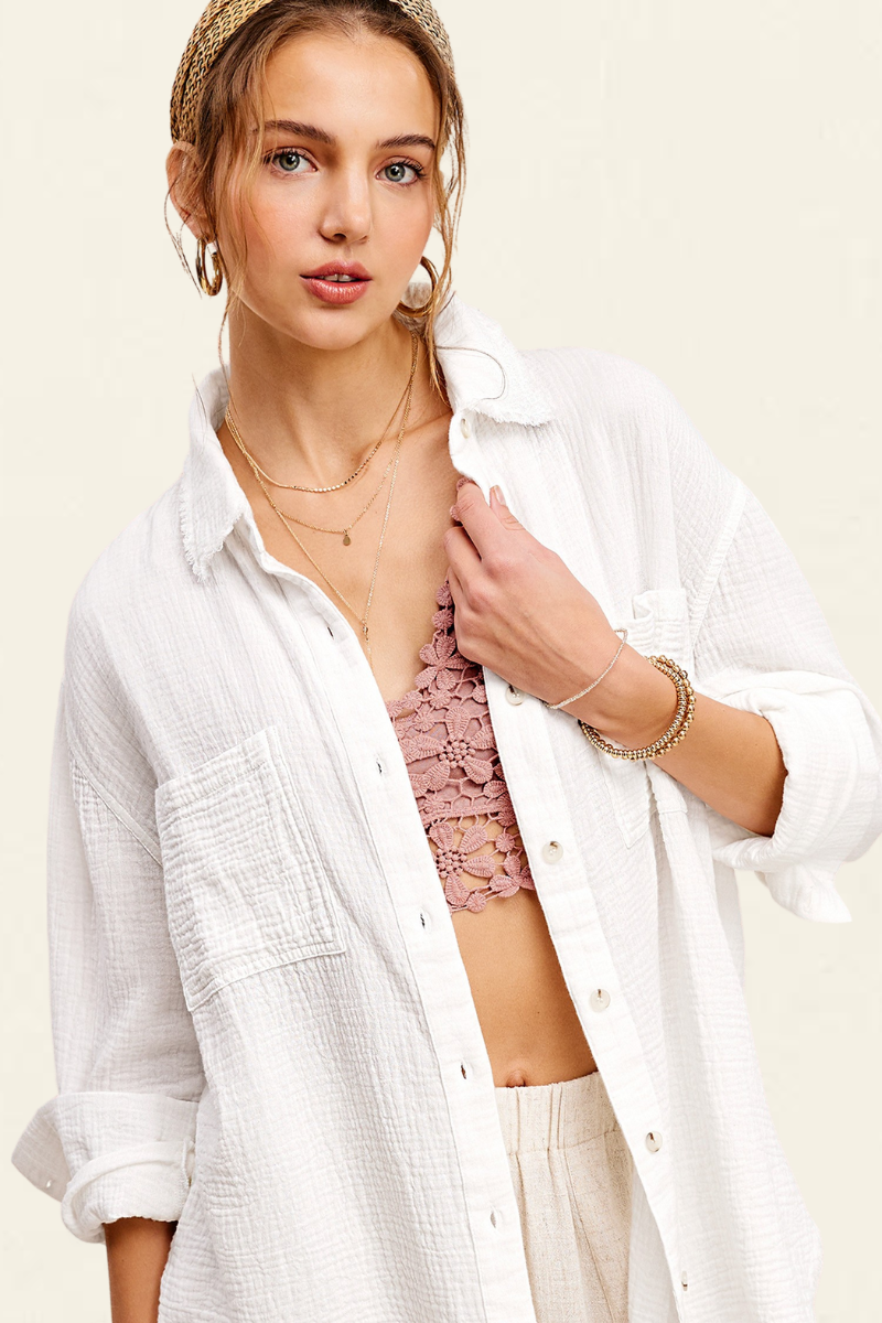 Romey Button Down Top