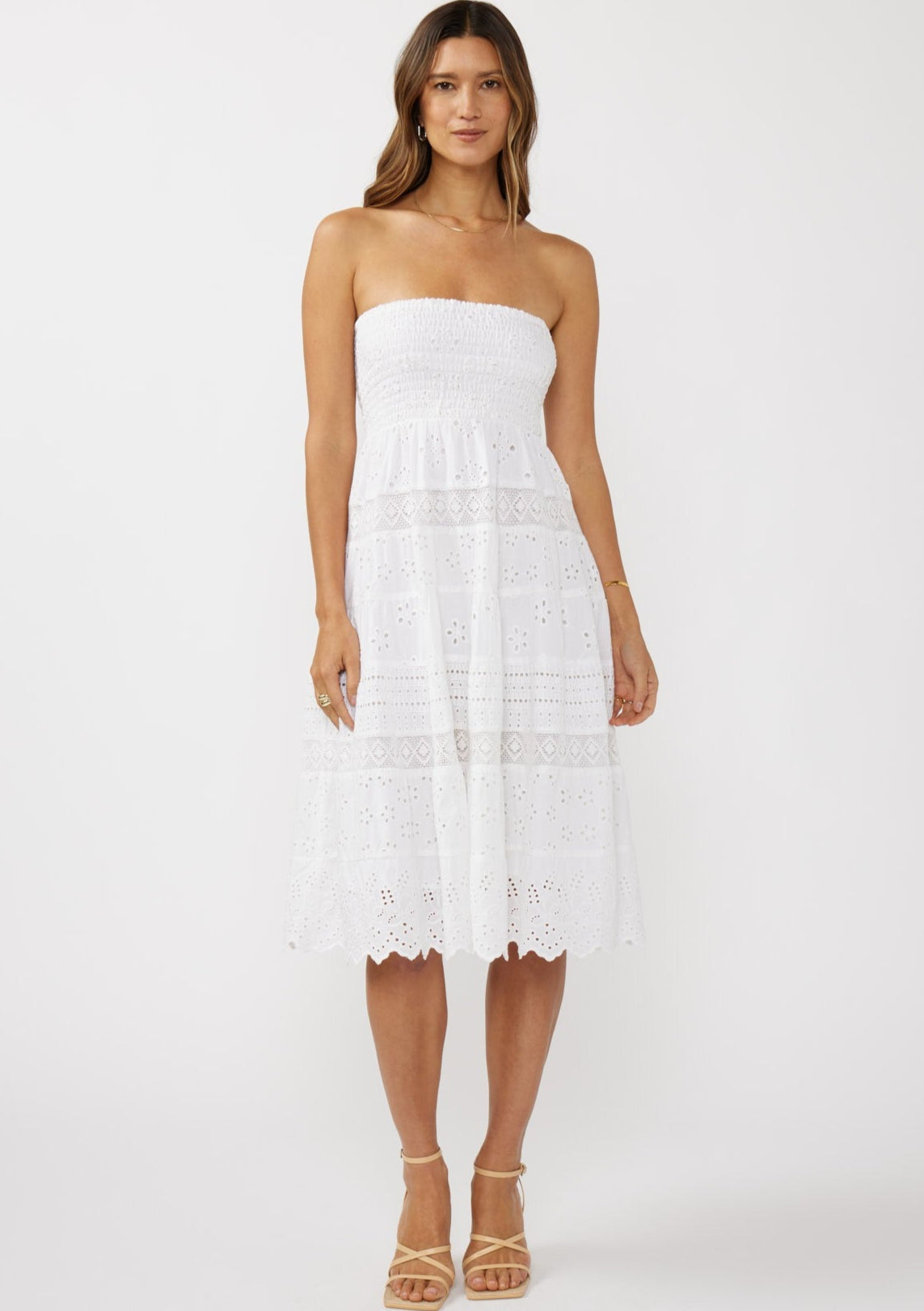 Jessica Eyelet Midi Dress