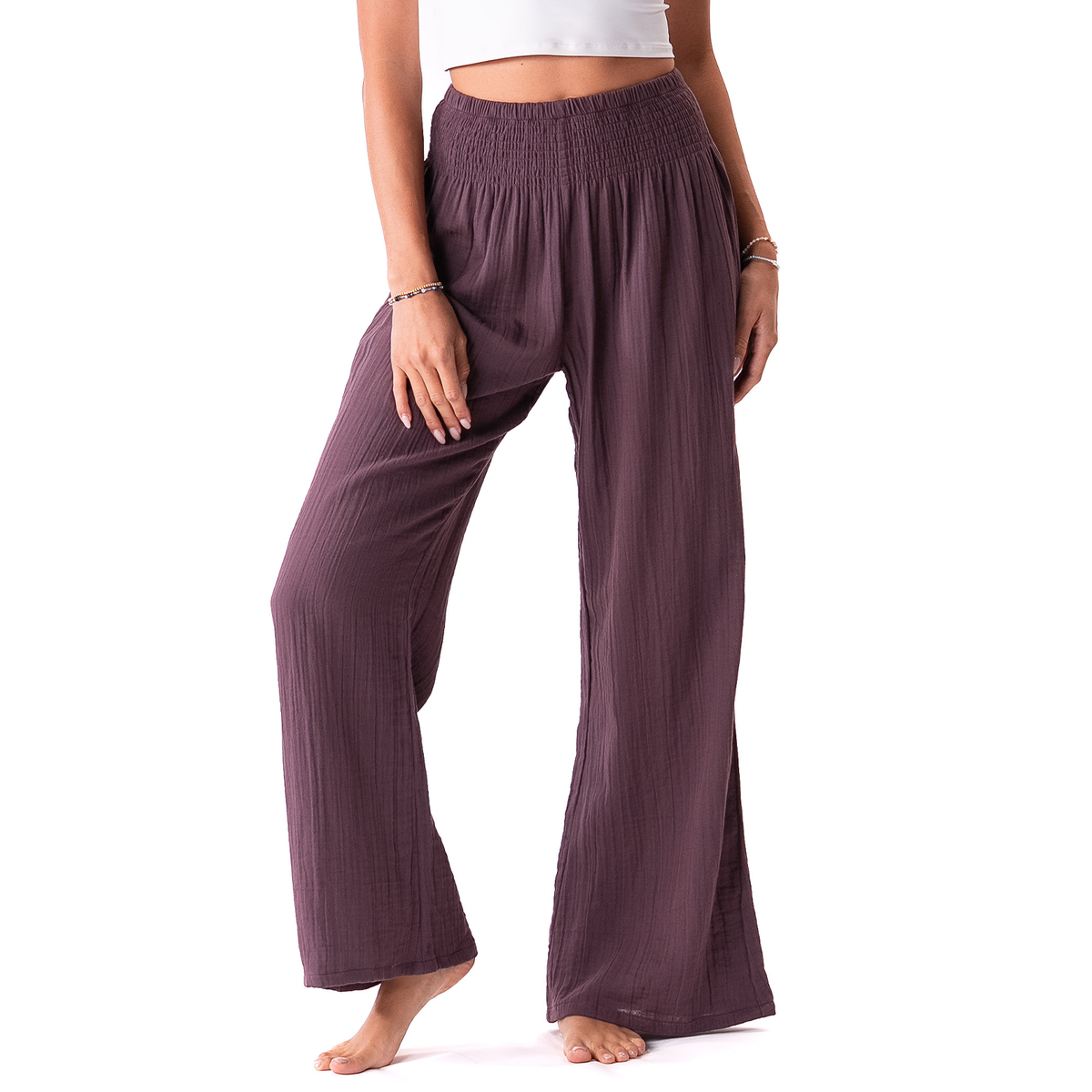 Lunar Sky Wide Leg Cotton Pants