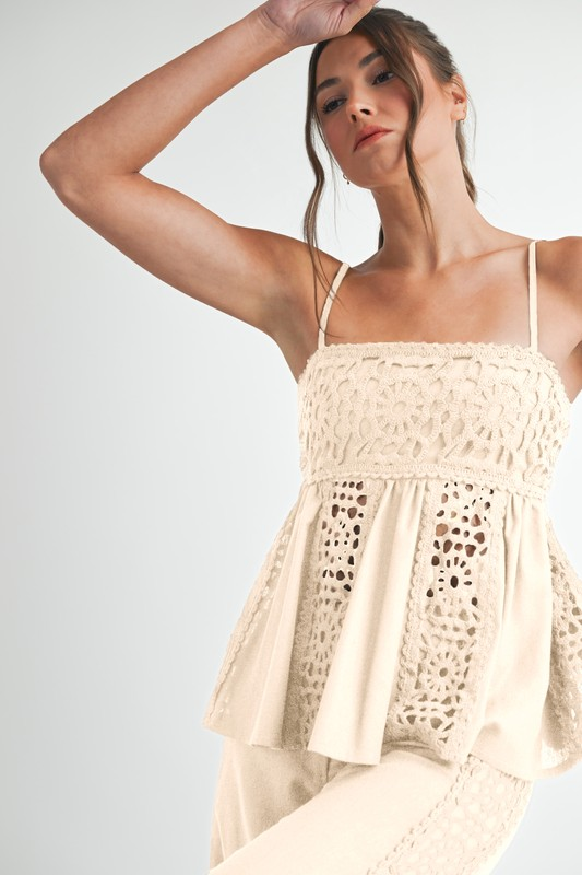 Lyra Crochet Babydoll Top
