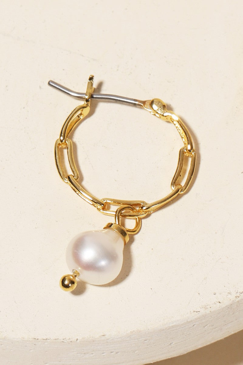 Pearl Hoop Earrings